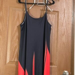 Elegant Black and Red Maxi Dress